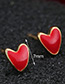Lovely Red Heart Shape Decorated Earrings