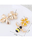Fashion Yellow Bee&flower Shape Decorated Earrings