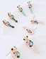 Fashion Pink+gold Color Hippocampus Shape Decorated Earrings