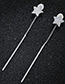 Fashion Silver Color Star Shape Decorated Pure Color Earrings