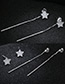 Fashion Silver Color Star Shape Decorated Pure Color Earrings