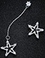 Fashion Silver Color Star Shape Decorated Asymmetric Earrings