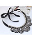Trendy White Water Drop Shape Diamond Decorated Collar Necklace