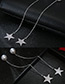 Sweet Silver Color Stars&pearls Decorated Long Earrings