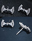 Sweet Silver Color Bowknot Shape Decorated Pure Color Earrings
