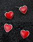 Sweet Red Heart Shape Decorated Simple Earrings