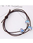 Fashion Light Blue Round Shape Decorated Multilayer Hair Band