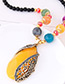 Fashion Gray Water Drop Shape Pendant Decorated Necklace