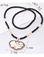 Fashion Black Longevity Lock Pendant Decorated Long Necklace