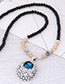 Fashion Blue Round Gemstone Decorated Necklace