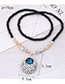 Fashion Blue Round Gemstone Decorated Necklace