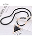 Fashion Black Triangle Shape Decorated Long Necklace