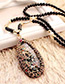 Fashion Black Shell Pendant Decorated Long Necklace