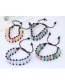 Fashion Red+green Beads Decorated Color Matching Bracelet