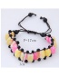 Fashion Blue+pink Beads Decorated Color Matching Bracelet