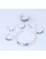 Fashion Antique Silver Round Shape Decorated Pure Color Earrings (7pcs)