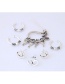 Fashion Antique Silver Moon&stars Decorated Pure Color Earrings (7pcs)