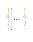 Fashion Rose Gold Triangle Shape Decorated Long Earrings