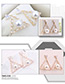 Elegant Silver Color Triangle Shape Decorated Earrings