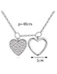 Elegant Silver Color Heart Shape Decorated Necklace
