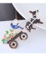 Fashion Multi-color Christmas Carriage Shape Decorated Brooch