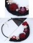 Fashion Red Flower Shape Decorated Necklace