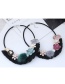 Fashion Green+gray Flower Shape Decorated Necklace