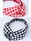 Trendy Coffee+white Grid Pattern Decorated Cross Design Hair Band