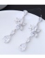 Elegant White Waterdrop Shape Diamond Decorated Earrings