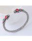 Fashion Red+silver Color Diamond Decorated Bracelet
