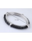 Fashion Silver Color+black Pure Color Decorated Bracelet