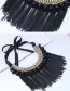 Fashion Black+gold Color Long Tassel Decorated Simple Necklace