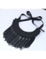 Fashion Black+gold Color Long Tassel Decorated Simple Necklace