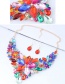 Fashion Sapphire Blue Gemstone Decorated Pure Color Jewelry Sets