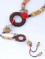 Bohemia Coffee Flower&beads Decorated Hand-woven Necklace