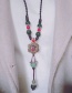 Bohemia Green Flower&beads Decorated Hand-woven Necklace