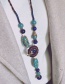 Bohemia Blue Bowknot&beads Decorated Hand-woven Necklace