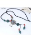 Bohemia Green+red Hollow Out Flower Decorated Long Necklace
