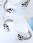 Fashion Silver Color Skull Shape Decorated Opening Bracelet