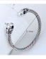 Fashion Silver Color Skull Shape Decorated Opening Bracelet