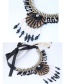 Fashion Black+gold Color Water Drop Shape Decorated Necklace