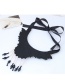 Fashion Black+gold Color Water Drop Shape Decorated Necklace