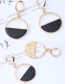 Fashion Black+white Round Shape Decorated Earrings