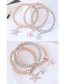 Fashion Silver Color+gold Color+rose Gold Starfish Shape Decorated Bracelet (3 Pcs)