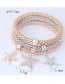 Fashion Silver Color+gold Color+rose Gold Starfish Shape Decorated Bracelet (3 Pcs)