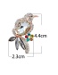 Fashion Brown Woodpecker Shape Decorated Brooch