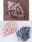 Fashion Pink+silver Color Leaf Shape Decorated Brooch