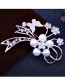 Fashion Pink+gold Color Flower Shape Decorated Brooch