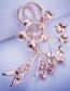 Fashion Pink+gold Color Flower Shape Decorated Brooch