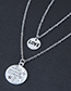 Elegant Silver Color Love Pendant Decorated Double Layer Necklace